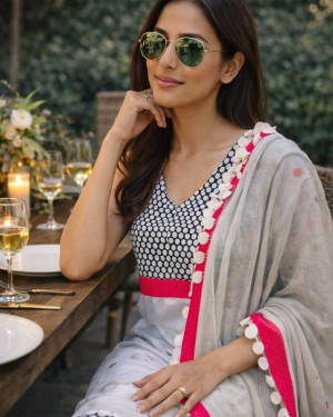 Designer Indowestern Top and trouser with dupatta Size 38 Medium