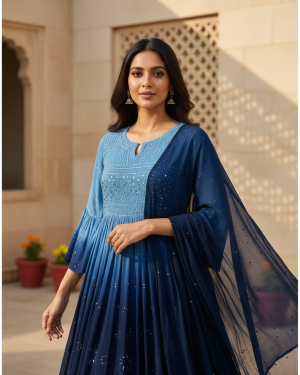 Beautiful Lucknowi Kurta Suit in georgette Size 40 Large