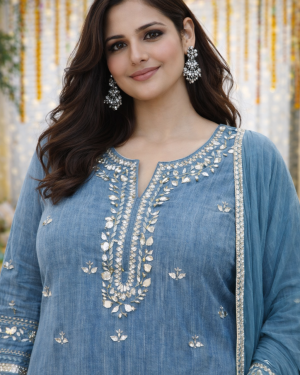 Beautiful Kurta set with gota embroidery details Size 46