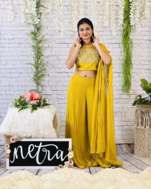 Crop top and Sharara outfit Size 38-Size 40