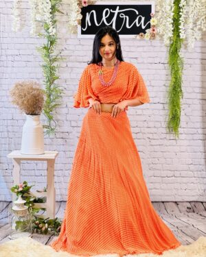 Georgette crop top and skirt outfit Size 38-40