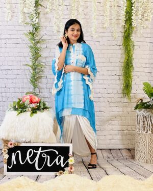 Indowestern Tunic Top with a cowl style skirt Size 36