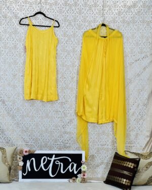Beautiful Lucknowi Indowestern Kurta Suit in Modal Satin Size 40 Large
