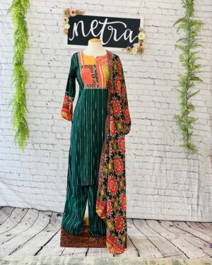 Embroidered Kurta and Trouser with Dupatta Size 44