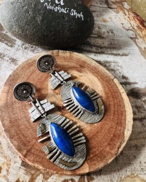 Contemporary Matt Silver Earring