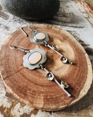 Contemporary Silver matt Earrings