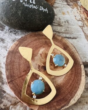 Contemporary Matt Gold Earrings