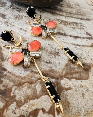 Black and Orange Contemporary Earrings