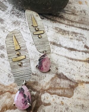 Matt Silver Contemporary Earrings