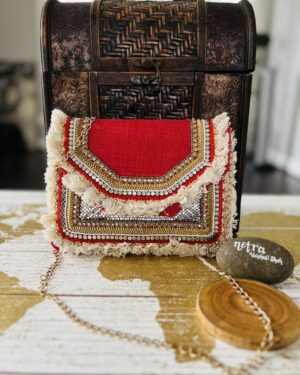 Bohemian Style embroidered Clutch Bag with crossbody Sling