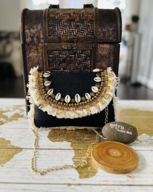 Bohemian Style embroidered Clutch Bag with crossbody Sling