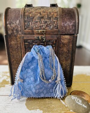 Lucknowi embroidery potli bag