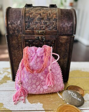 Lucknowi embroidery potli bag