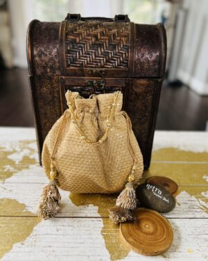 Gold Embroidered potli bag