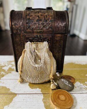 Gray Sequence Embroidered potli bag