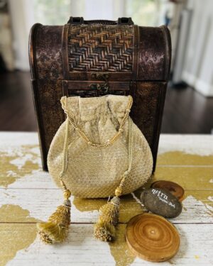 Gold Embroidered potli bag