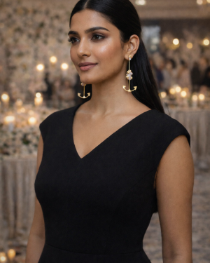 Contemporary Gold Anchor Earrings