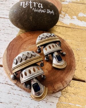 Ethnic Oxidized German Silver Earrings