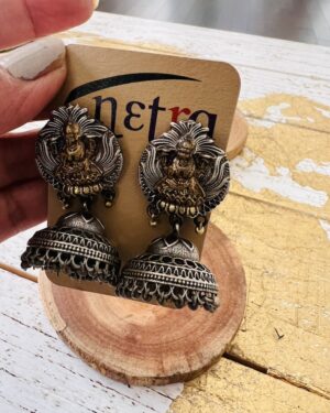 Ethnic Oxidized German Silver Earrings