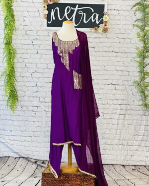 Indowestern Sleeveless Palazzo Suit Available size 38