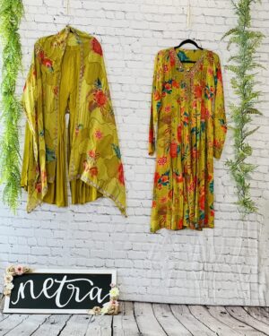Floral Print Kurta and Gharara Suit Size 38