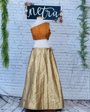 One shoulder bandhani print blouse Size 36-38