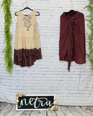 Indowestern Top and Cowl Skirt Outfit Size 36