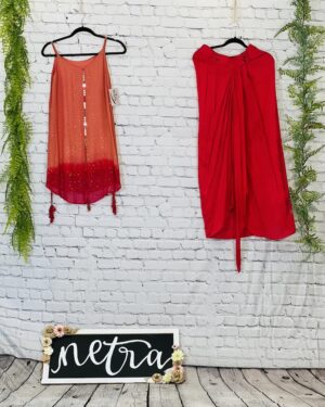 Indowestern Top and Cowl Skirt Outfit Size 36