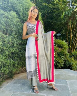 Designer Indowestern Top and trouser with dupatta Size 38 Medium
