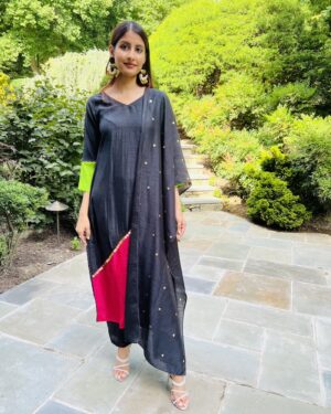 Designer Indowestern Top and trouser with dupatta Size 36 Small