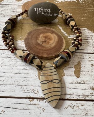 Handmade wooden beads necklace