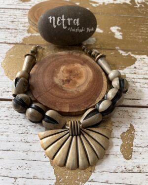 Handmade wooden beads necklace