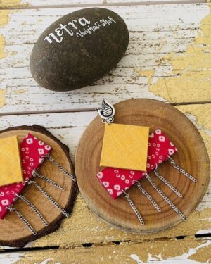 Handmade sustainable fabric German Silver earrings