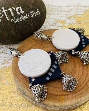 Handmade sustainable fabric German Silver earrings