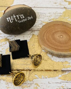 Handmade sustainable fabric German Silver earrings