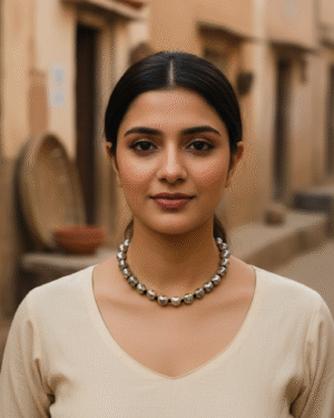 Black Ethnic Handknotted Necklace