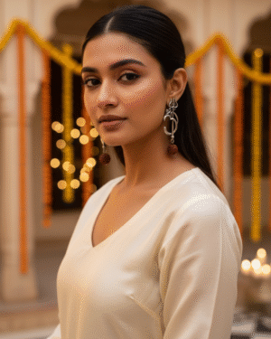 Ethnic Oxidized German Silver Earrings