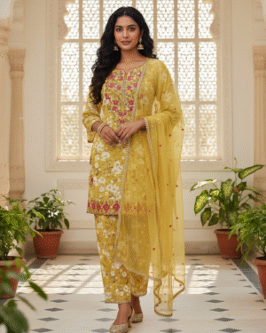 Beautiful Kurta trouser set with gota embroidery details Size 40