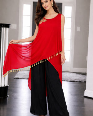 Indowestern Top and Palazzo suit Available size 42