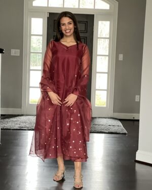 Designer Indowestern Top and with stole Size 36 small