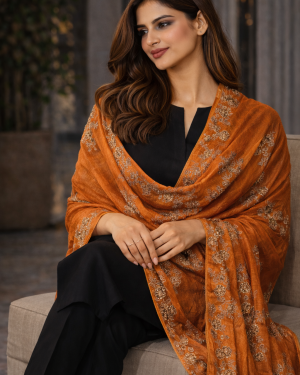 Satin Silk embroidered Dupatta