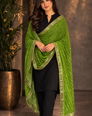 Georgette sequins work dupatta