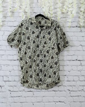 Viraasat (विरासत – “Heritage”) Handcrafted Sanganeri Block Print Men's Short Sleeve Summer Shirt - XXL Size