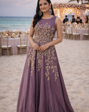 Beautiful Embroidered Gown Size 38 Medium