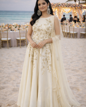 Beautiful Embroidered Gown Size 40 Large