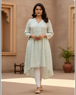 Beautiful Foil print Tunic  One Size (fits upto size 48)