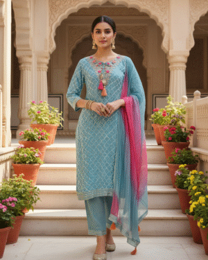 Beautiful Kurta trouser set with gota embroidery details Size 46