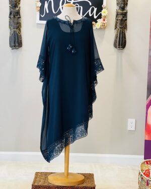 Hand Embroidered Indowestern Georgette Top  Size 48