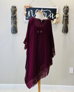 Hand Embroidered Indowestern Georgette Top  Size 48