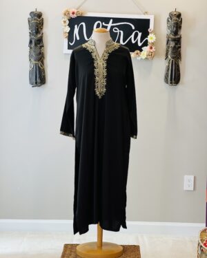 Hand Embroidered long Satin Crepe Kurta Top  Size 48